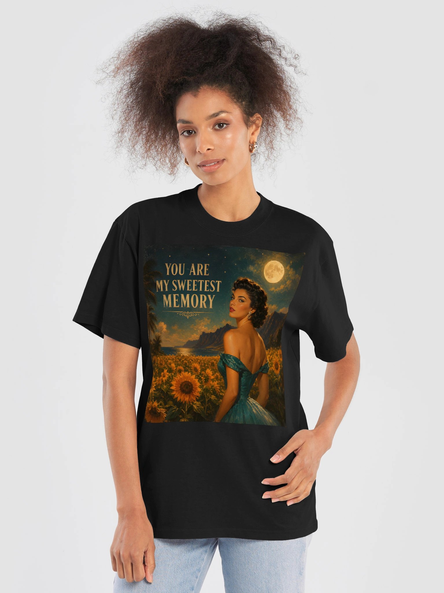 You Are My Sweetest Memory - Black Oversized Faded Tee product image (5)