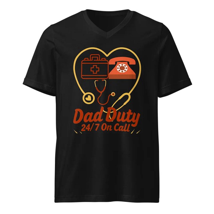 On Call Dad Duty Heart Outline v-neck Tee product image (1)