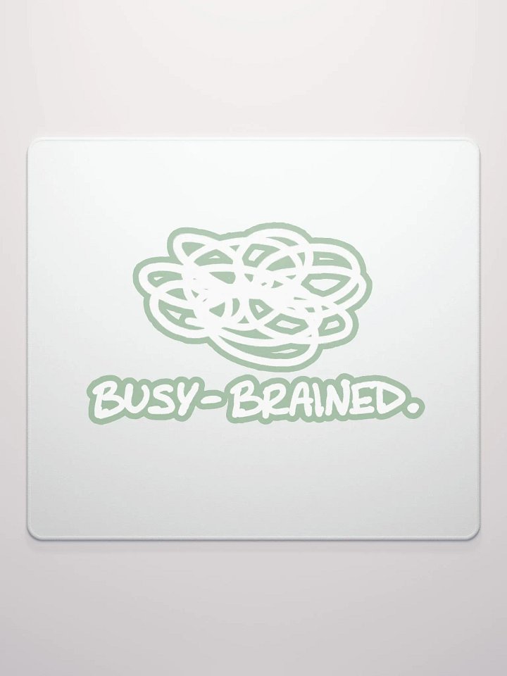 BUSY-BRAINED (lined design, #96B697) mouse pad product image (2)