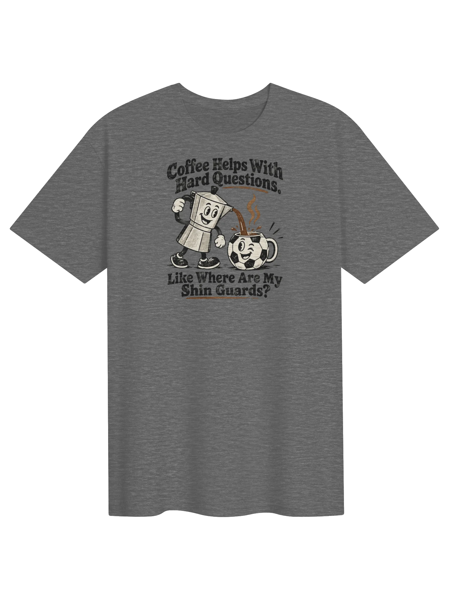 Coffee Helps With Hard Questions Soccer Tee product image (1)