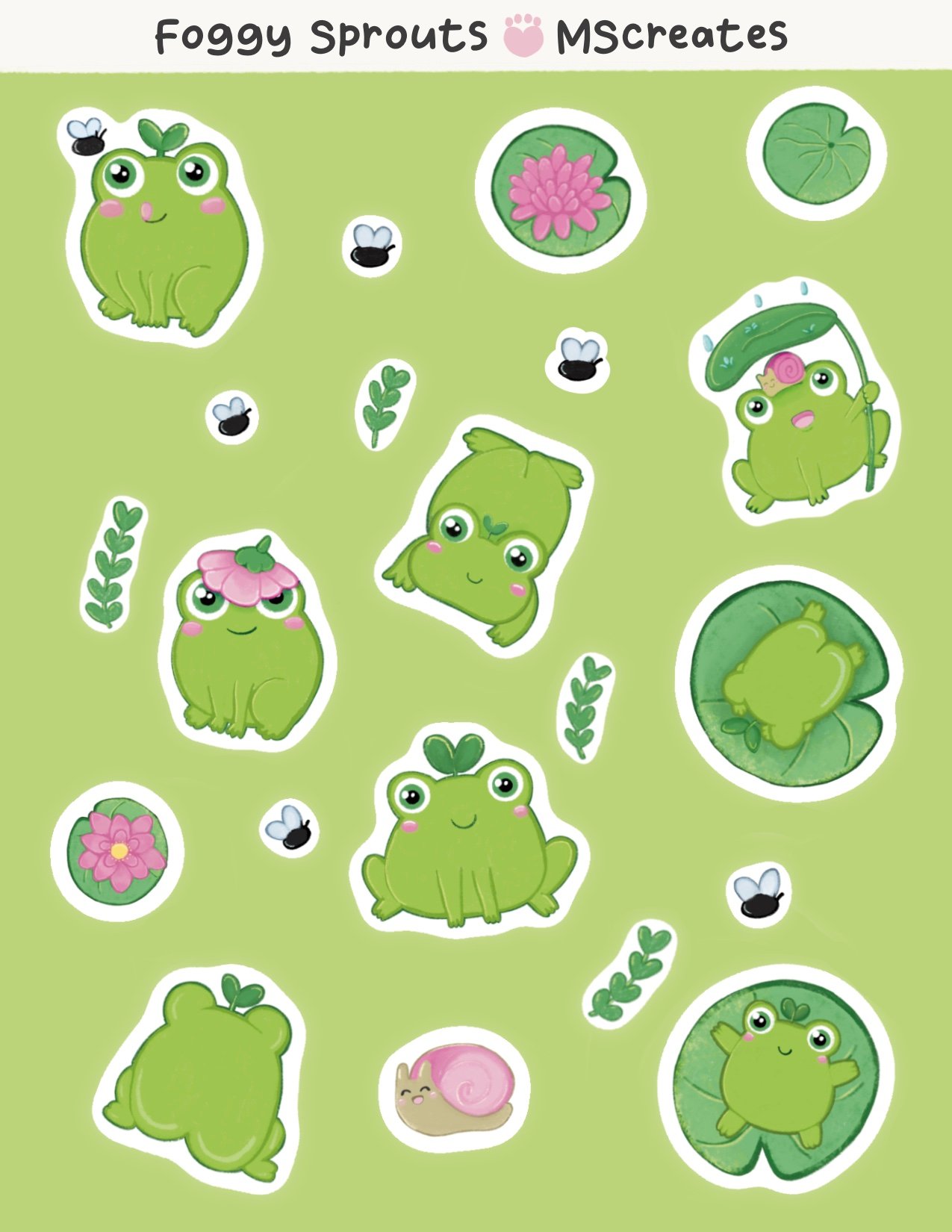 Froggy Sprouts Sticker Sheet product image (1)