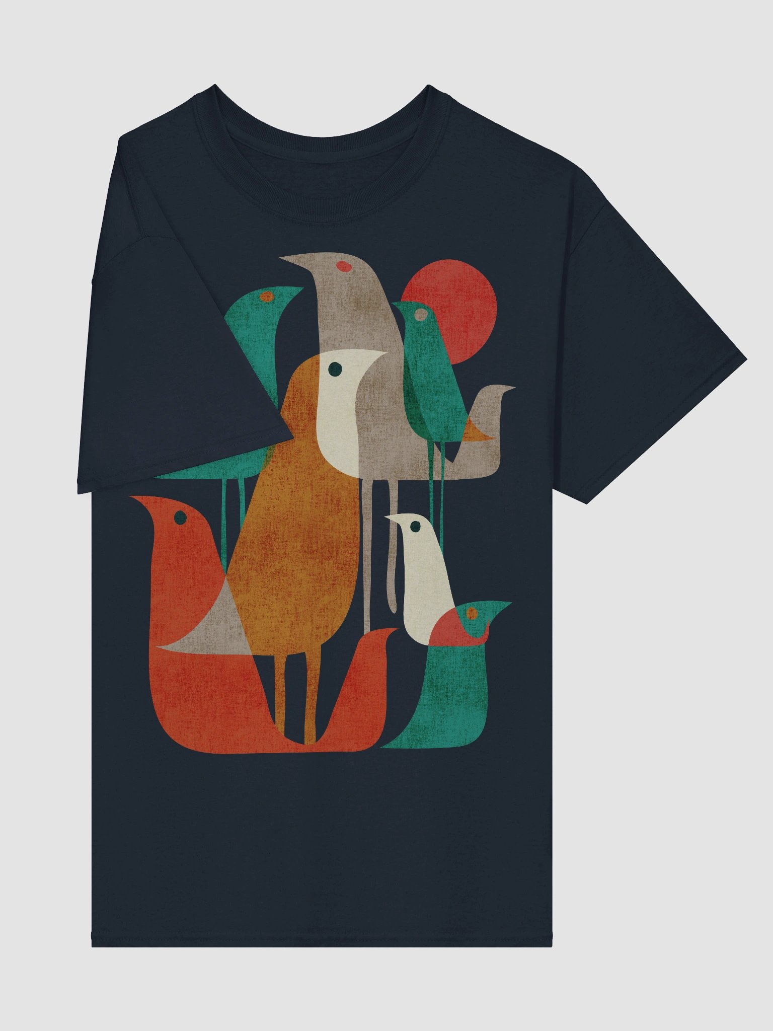 Mid-century birds graphic t-shirt product image (28)