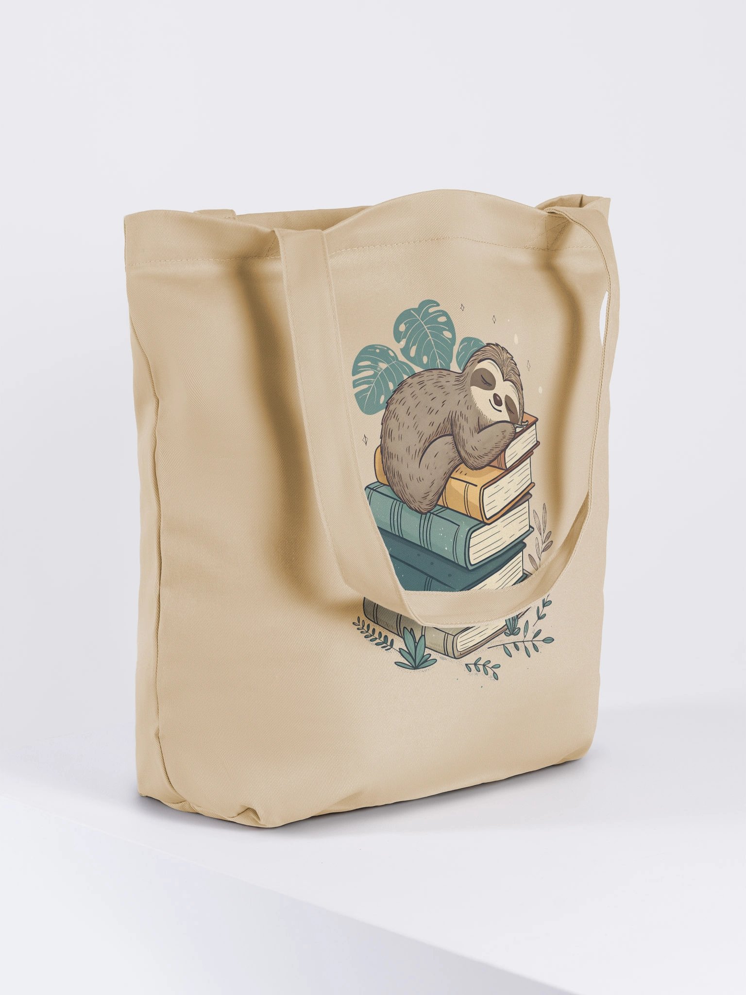 bookish Cozy sloth Eco-Friendly Tote Bag product image (4)