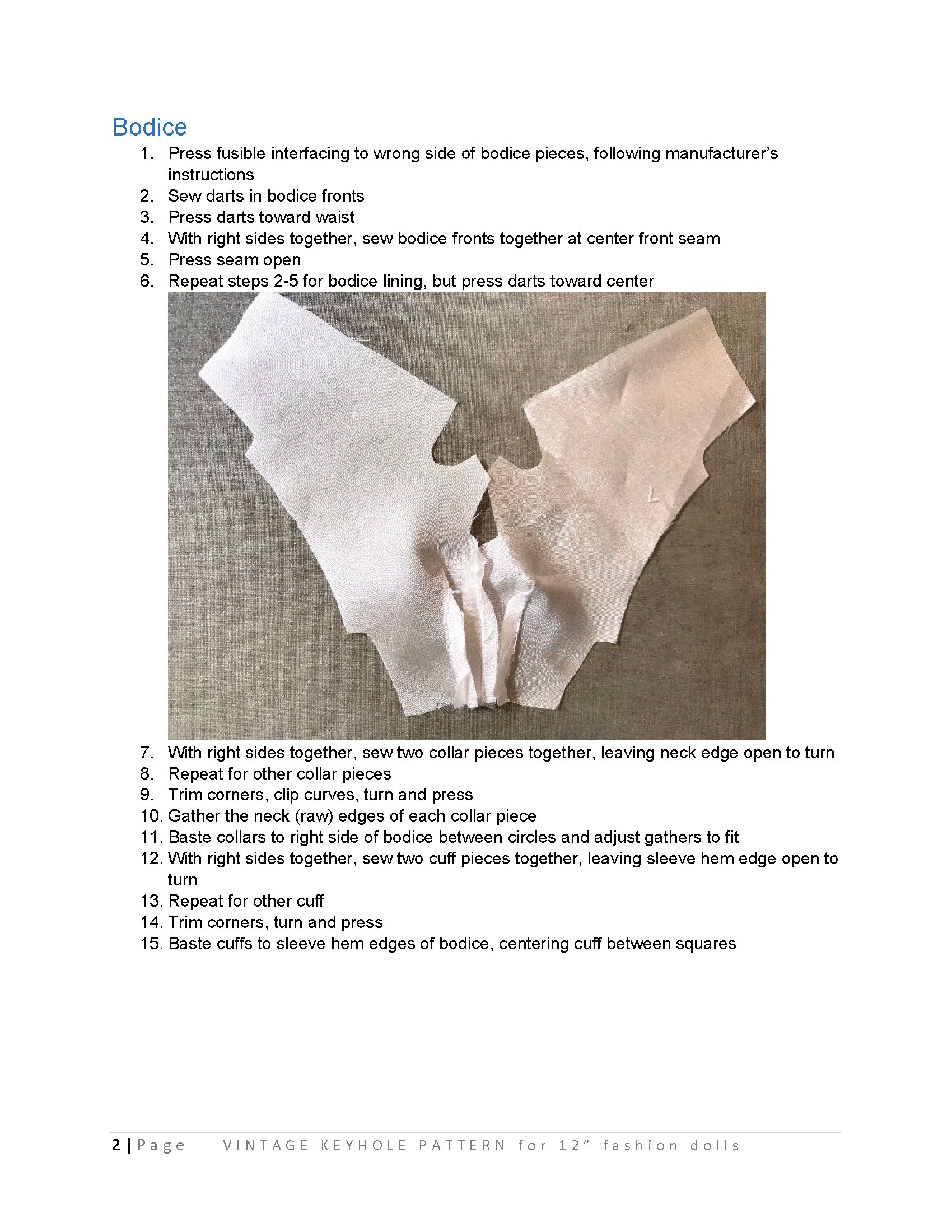 Vintage Keyhole sewing pattern for 12