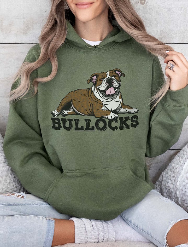 Bullocks Hooded Sweatshirt of an English Bulldog(Brindle) | Funny Hoodie for Bulldog Owners product image (2)