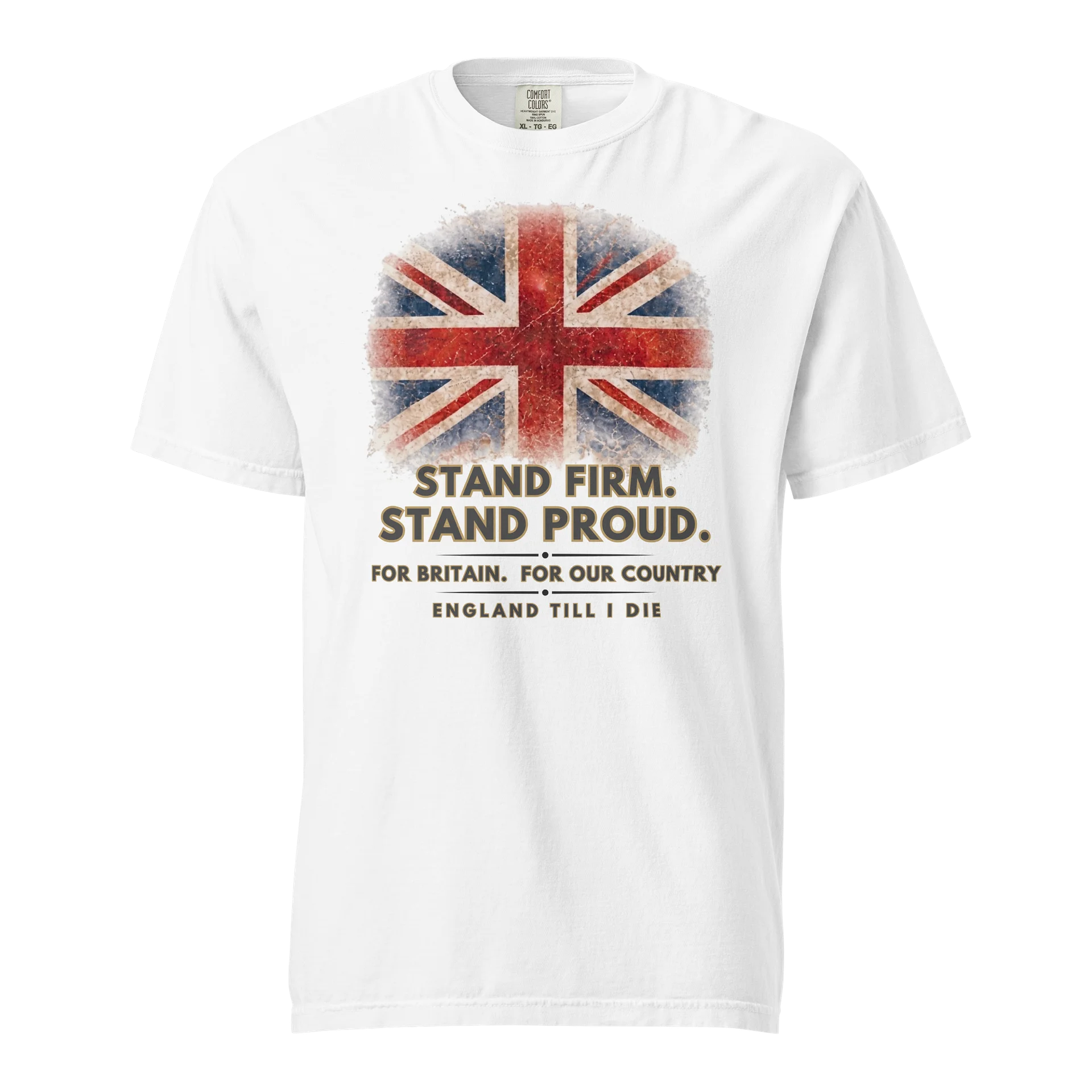 Stand Firm Stand Proud Union Jack T-Shirt – Vintage British Patriot Graphic Tee product image (1)