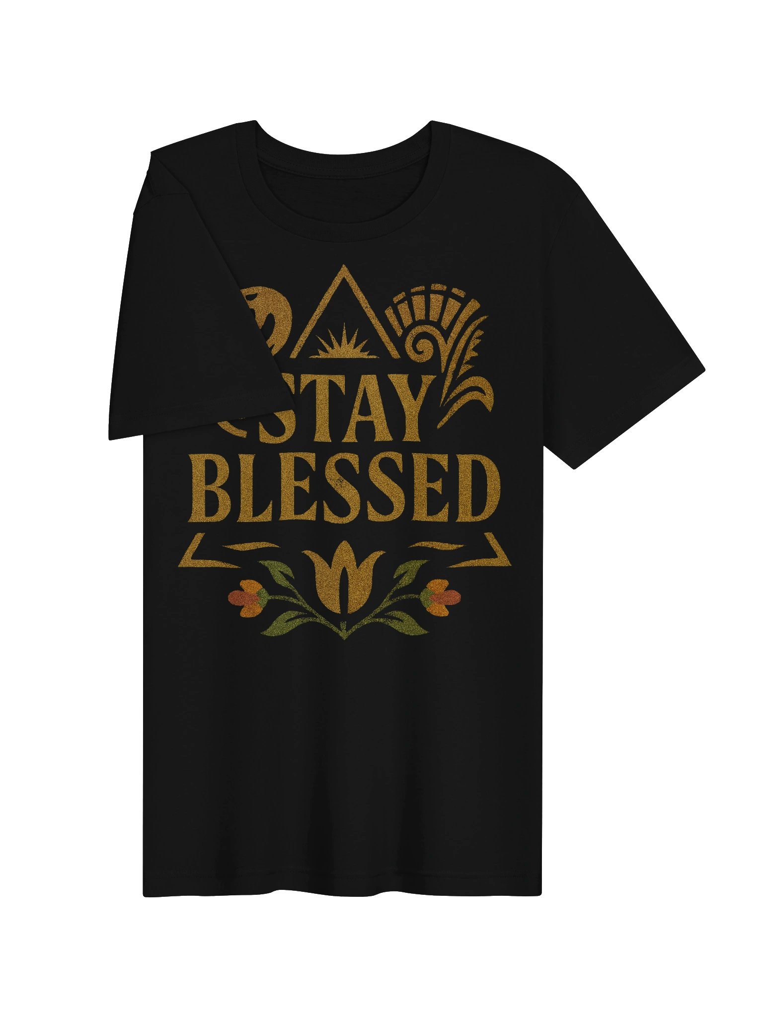 Stay Blessed Tee – Gold Sacred Art product image (3)