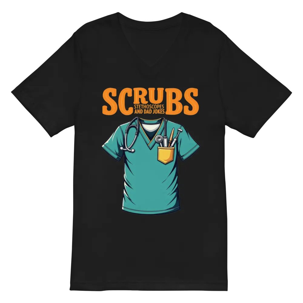 SCRUBS Stethoscopes and Jokers V-Neck Tee product image (3)