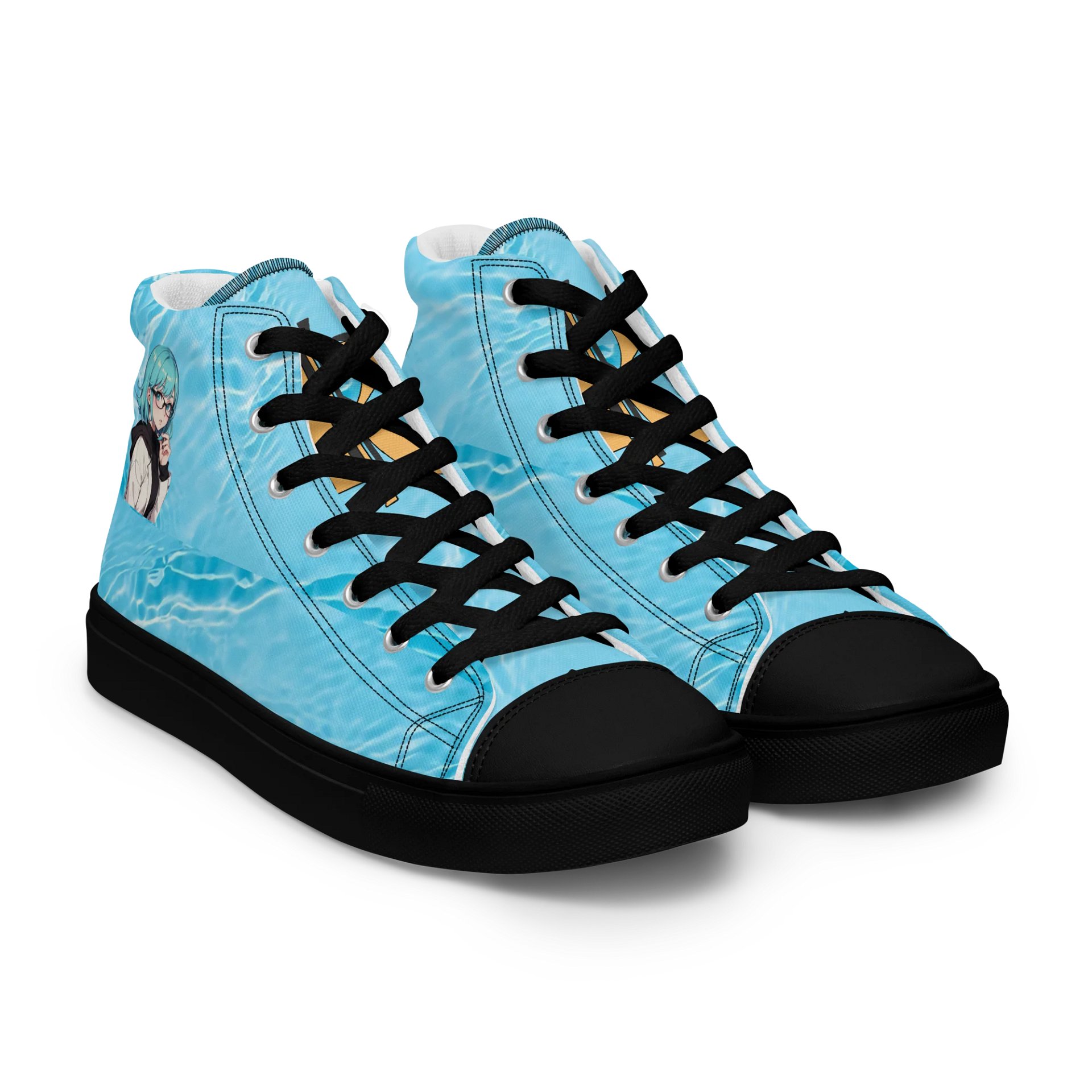 (Aqua WAIFU) K Women's High Top Canvas Shoes product image (8)