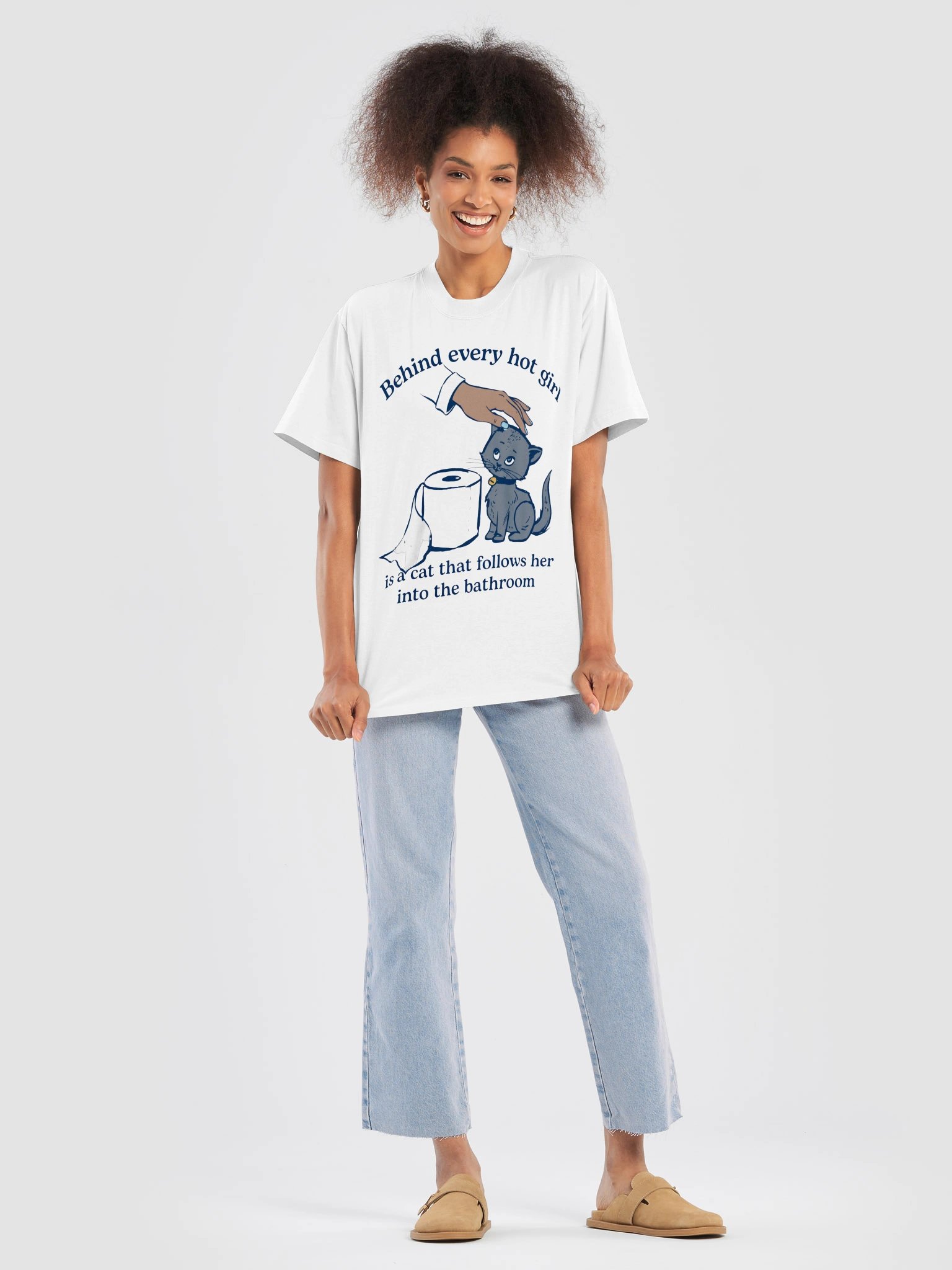 Behind Every Hot Girl Is a Cat Graphic T-Shirt product image (7)