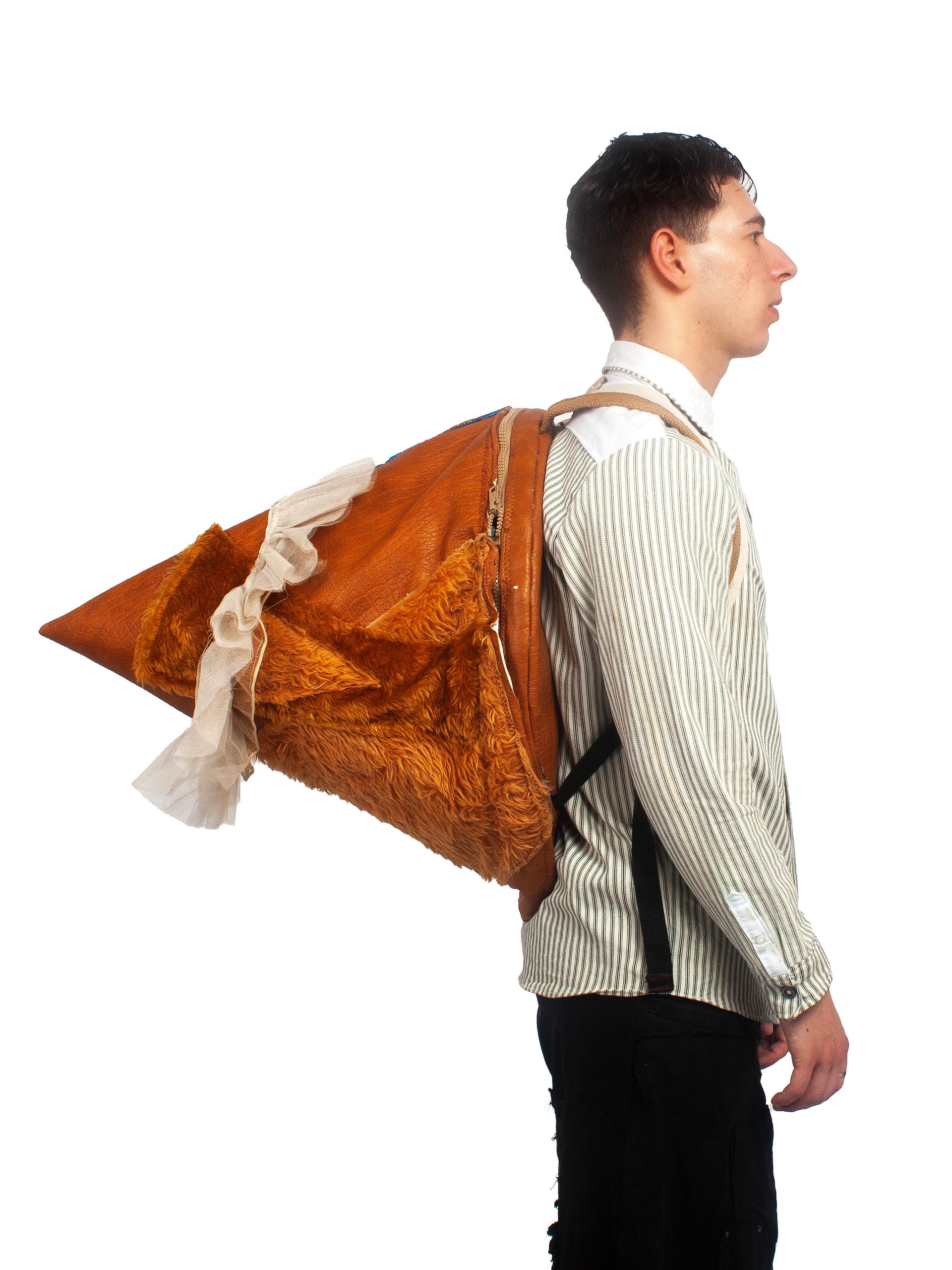 CONE BAG - RIB KNIT PATCHWORK BR 02 product image (1)