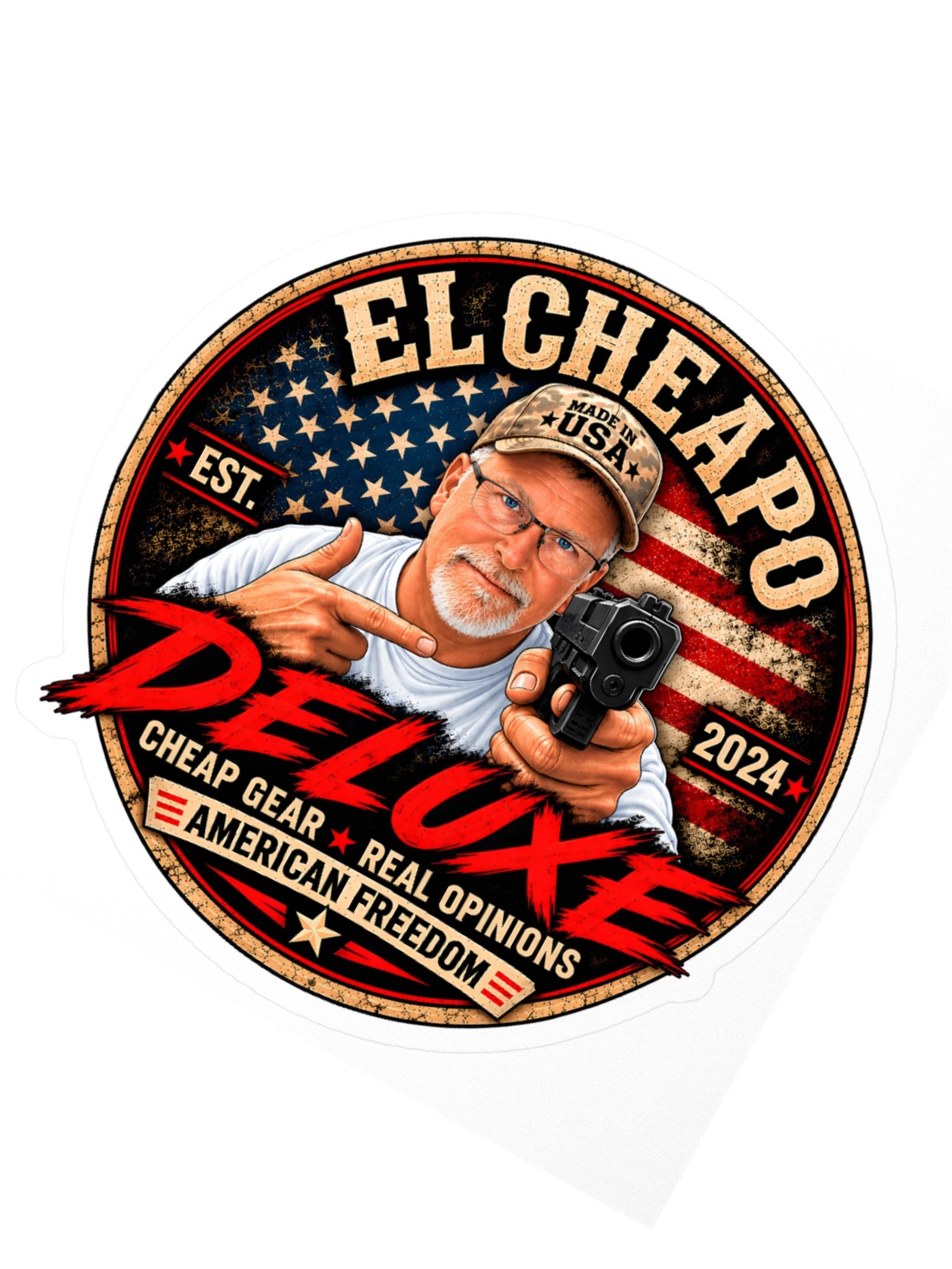 El Cheapo Deluxe American Freedom Kiss Cut Sticker product image (3)