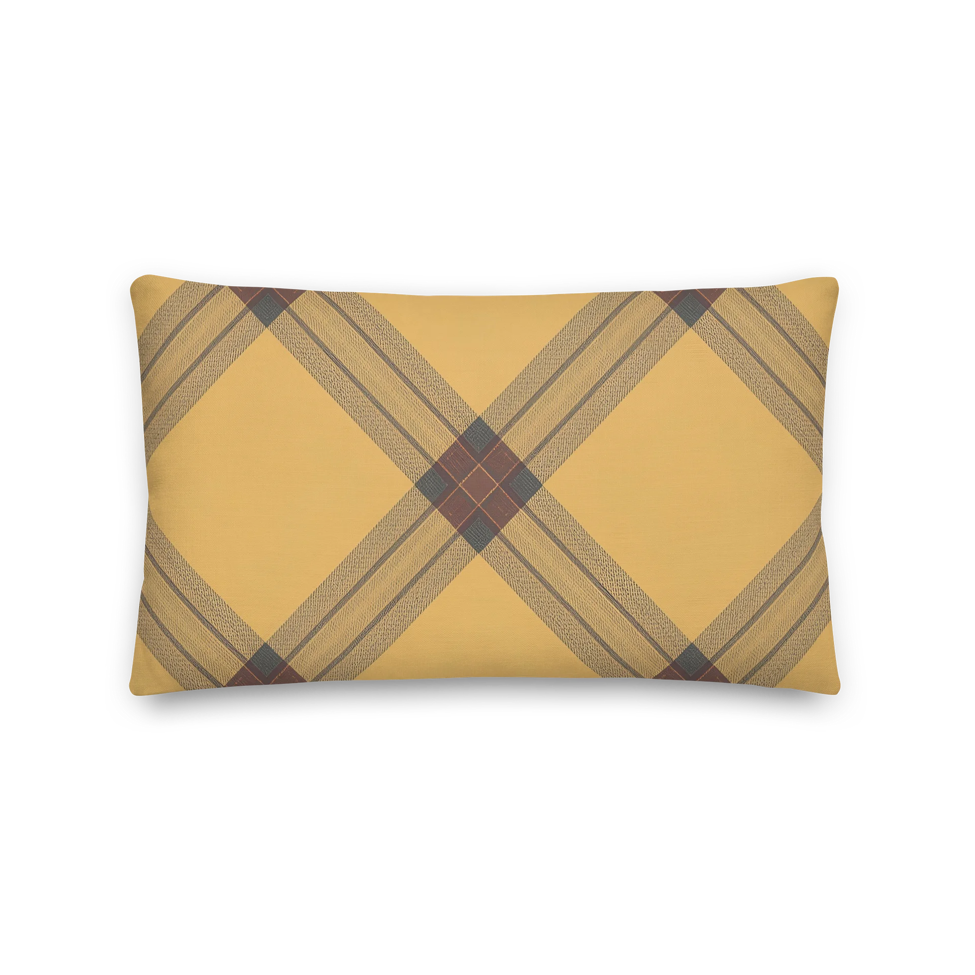 Mustard Lattice Geometric Throw Pillow product image (2)