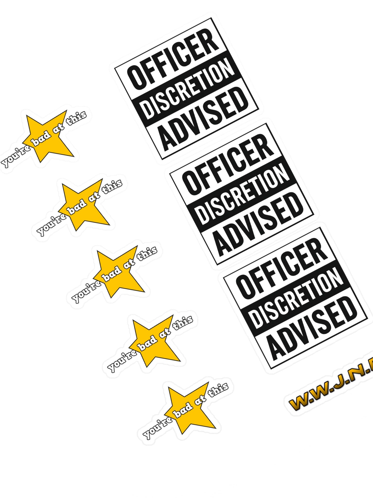 Officer Discretion Advised Sticker Sheet product image (1)