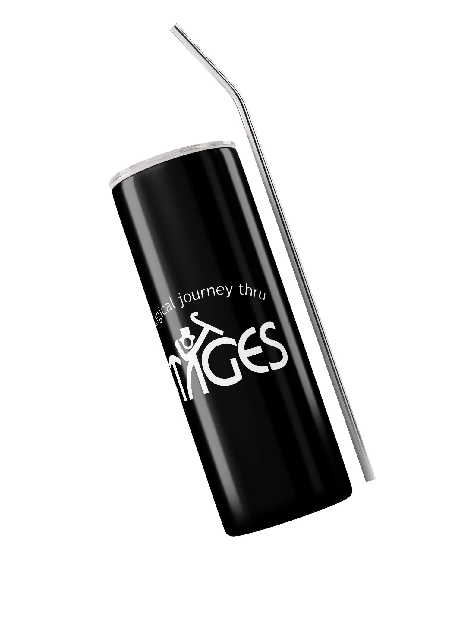 Stainless Black Tumbler with Straw - Stages Logo product image (3)