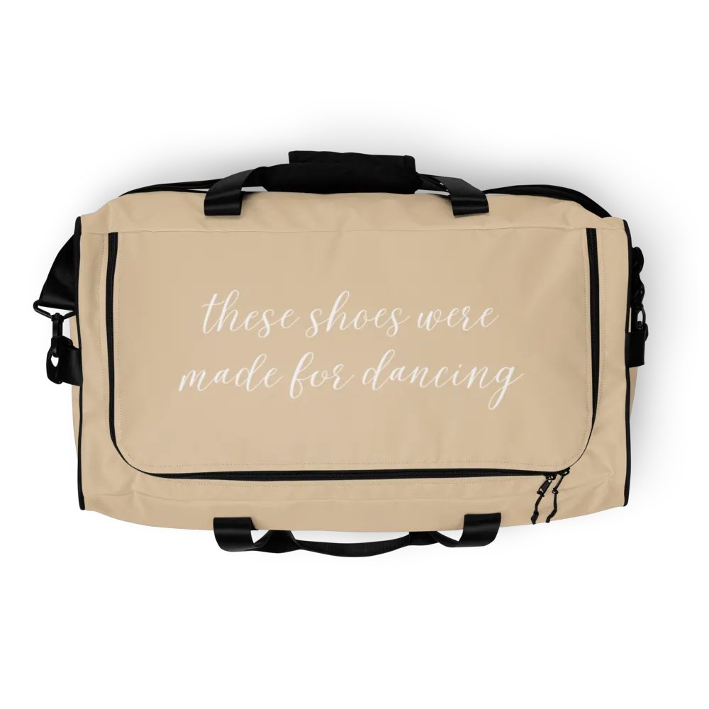 Large Dance Bag | Tan with White Logo and Quote product image (2)