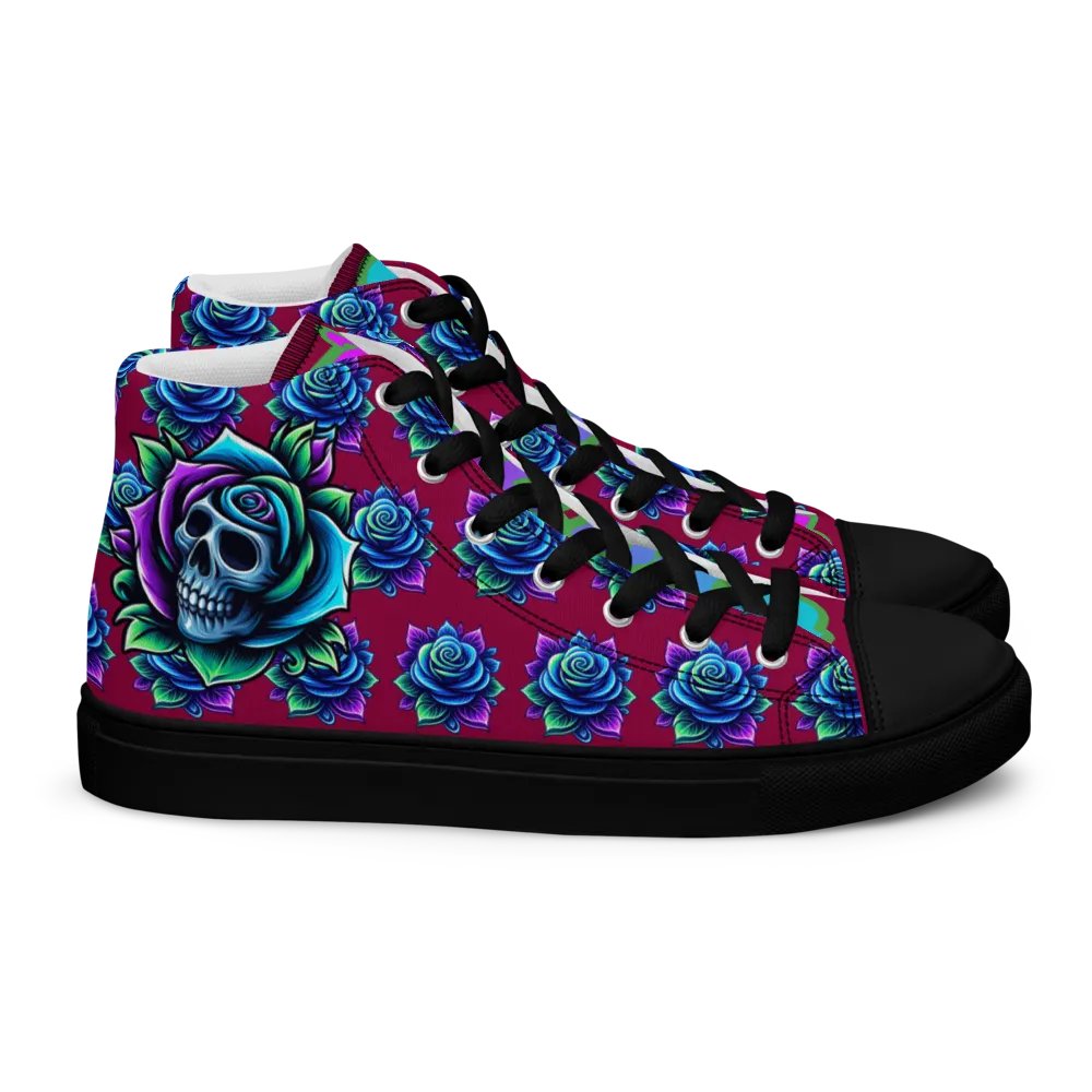 Rose Skull Women's High-Top Shoes product image (2)