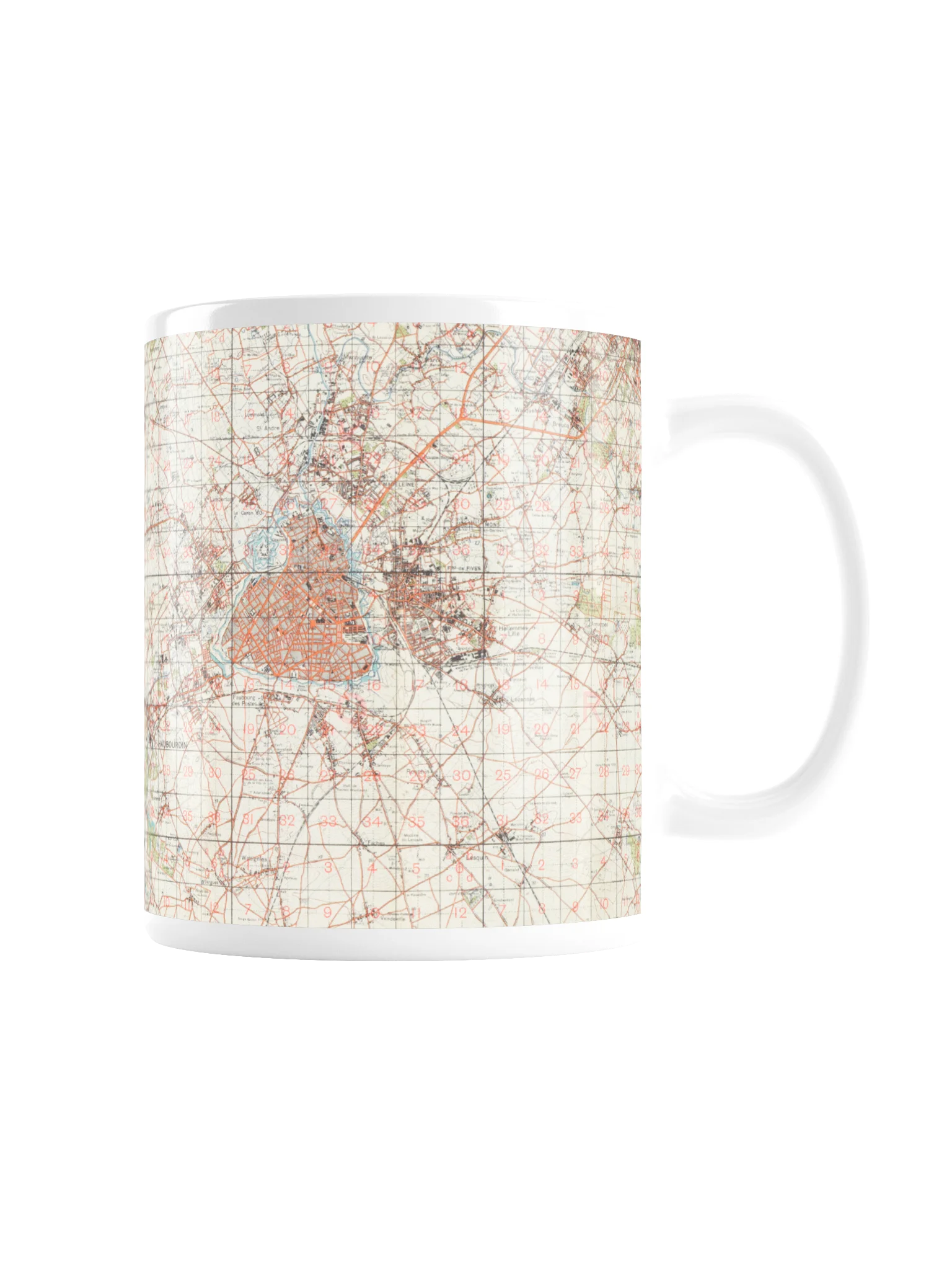 Vintage City Grid Map Mug product image (3)