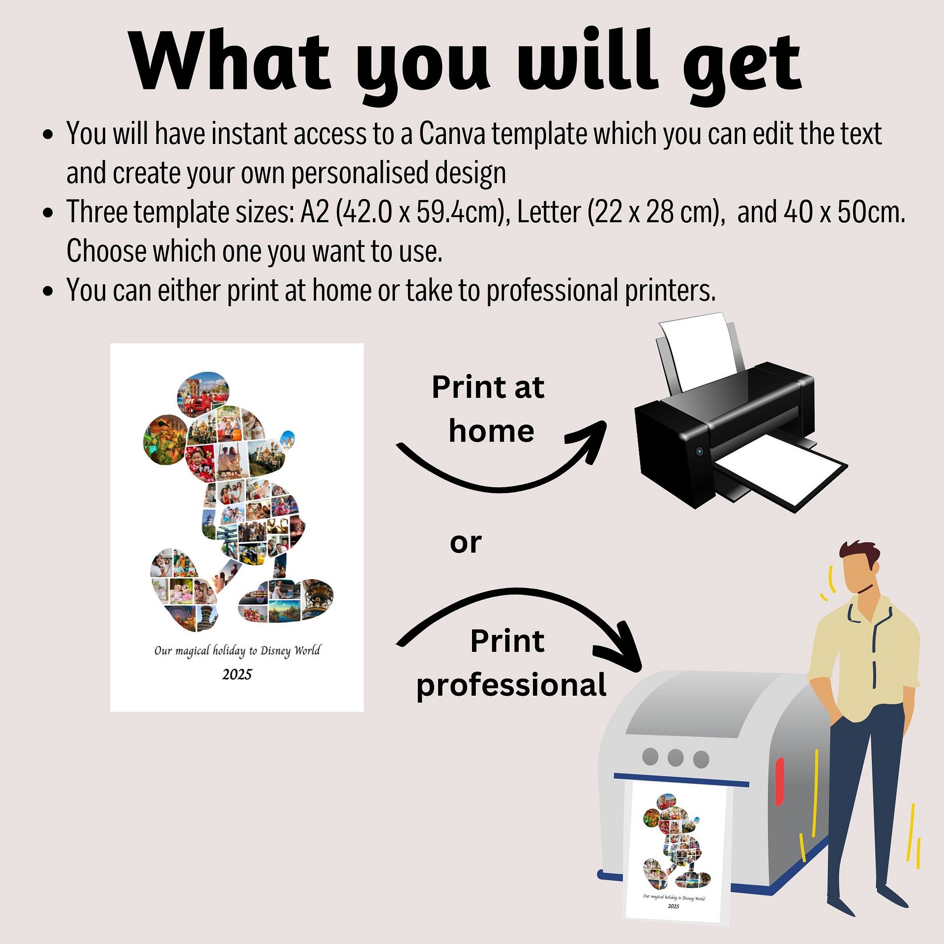 Mouse Silhouette Photo Collage Canva Template product image (3)
