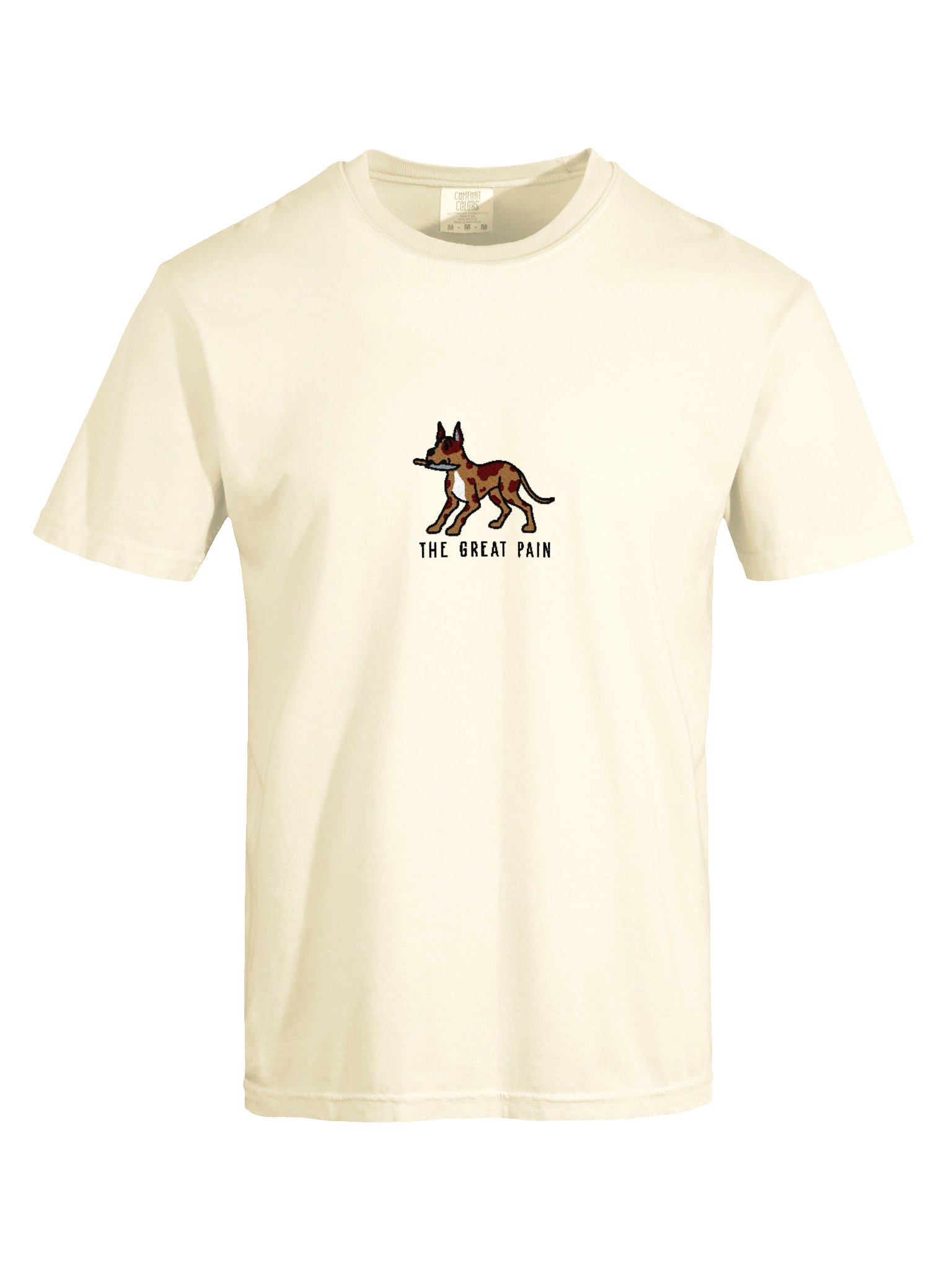 The Great Pain Funny Chibi-Style Embroidered T-Shirt for Great Dane(Chocolate Merle, Cropped Ears) Owners product image (117)