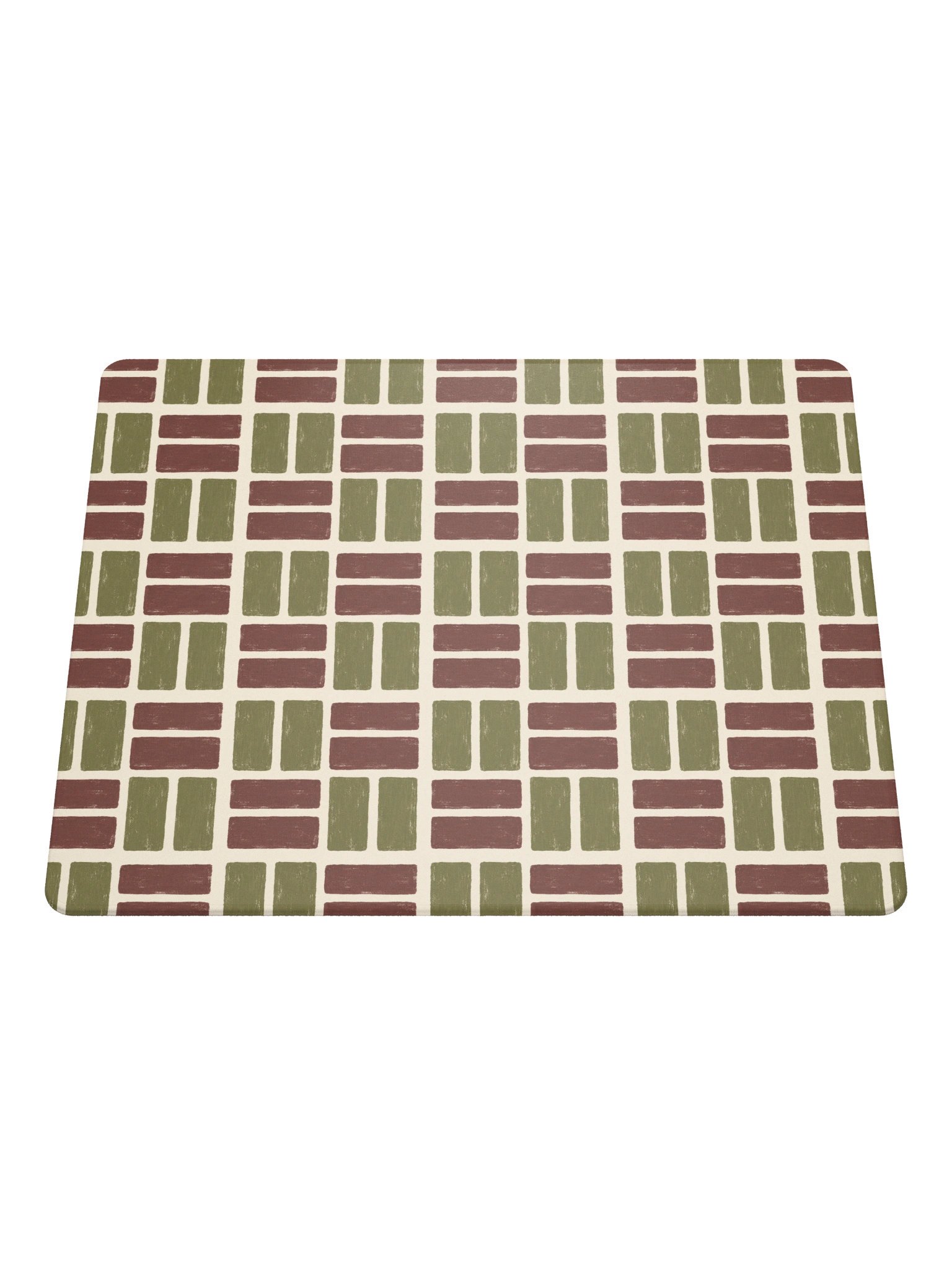 Olive Weave Desk Mat — Olive & Burgundy Check product image (2)