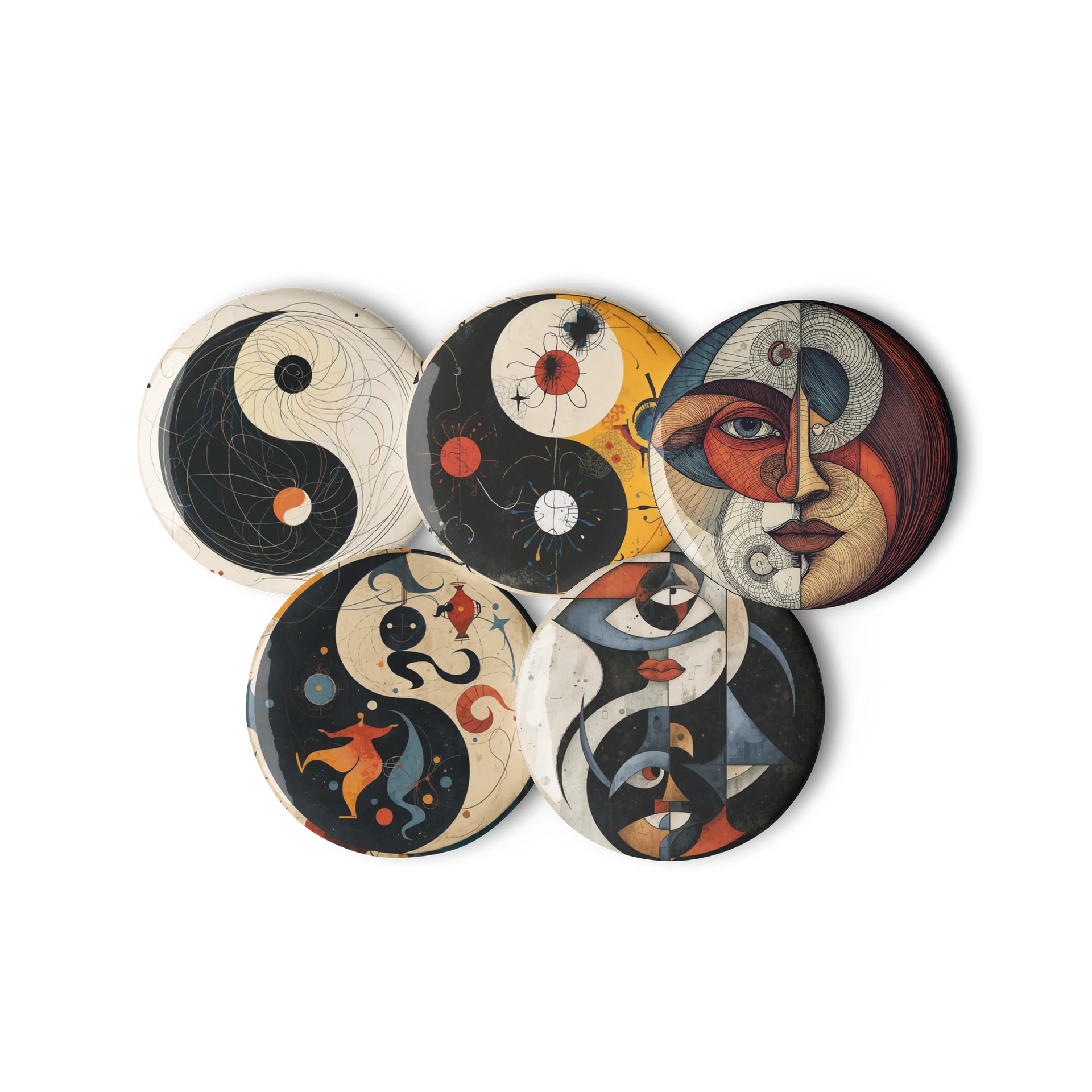 Cosmic Balance Art Pins (set 1) – Abstract Yin & Yang Collection product image (2)