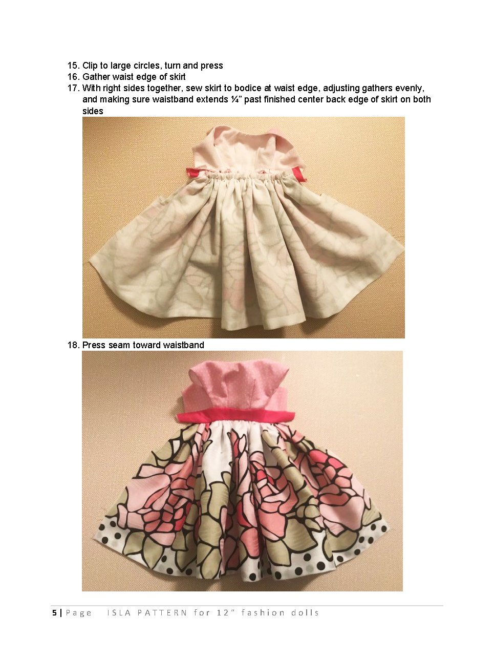 Isla sewing pattern for 12" fashion dolls product image (3)