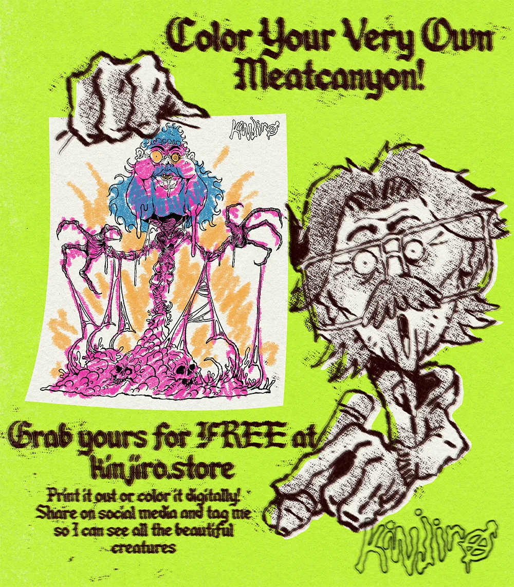 PRIMORDIAL FLESH (FREE Meatcanyon Coloring Page) product image (2)