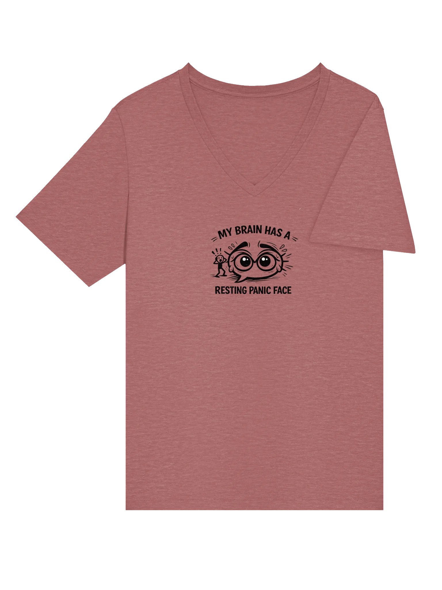 Resting Panic Face V-Neck Tee product image (5)