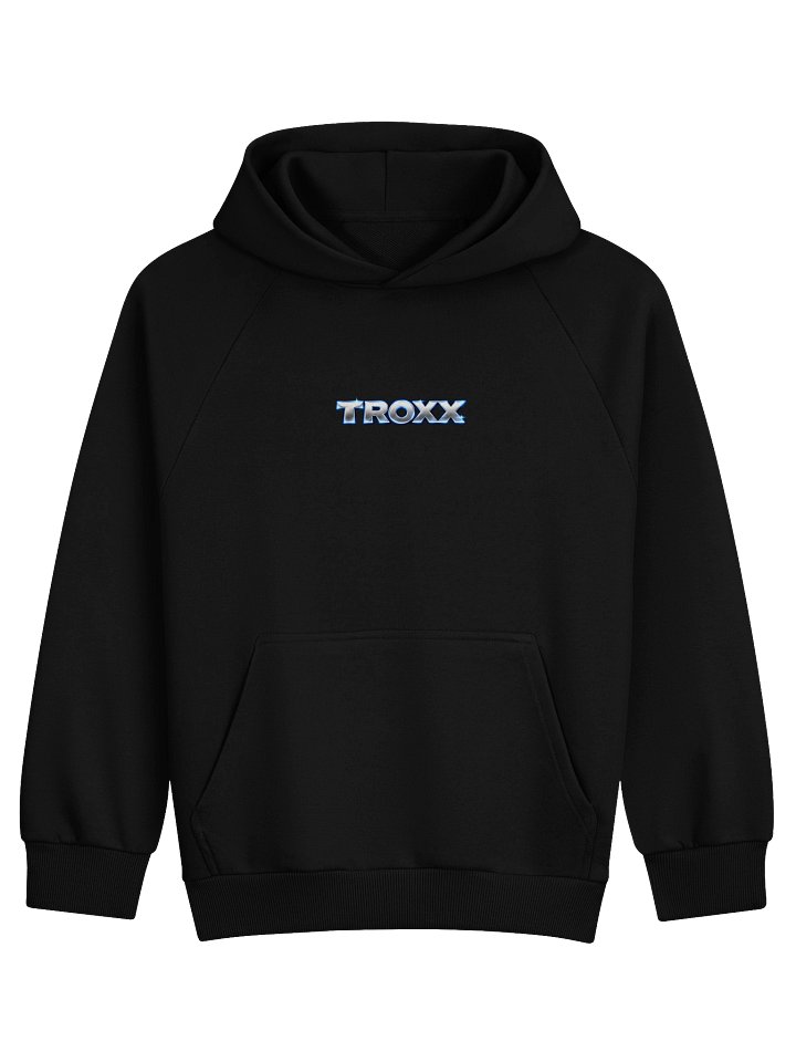 Black TROXX Signature Edition Hoodie with blue chest logo