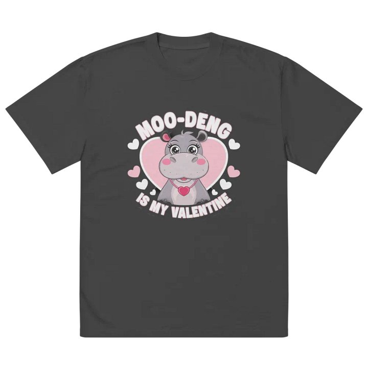 Moo-deng Hippo Valentine T-Shirt product image (2)