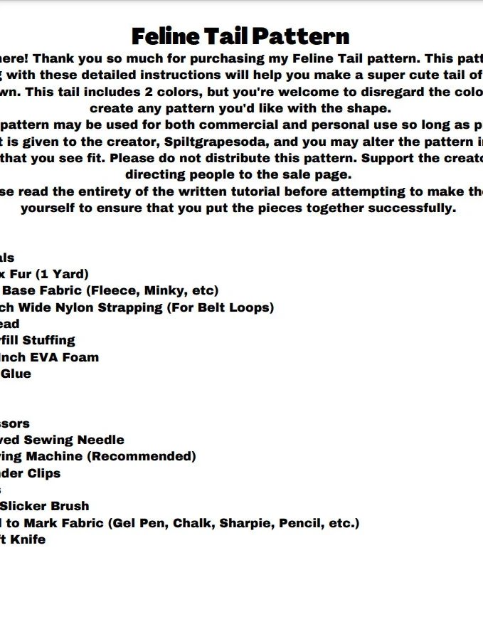 Large Feline Tail Pattern [PDF DOWNLOAD] product image (2)