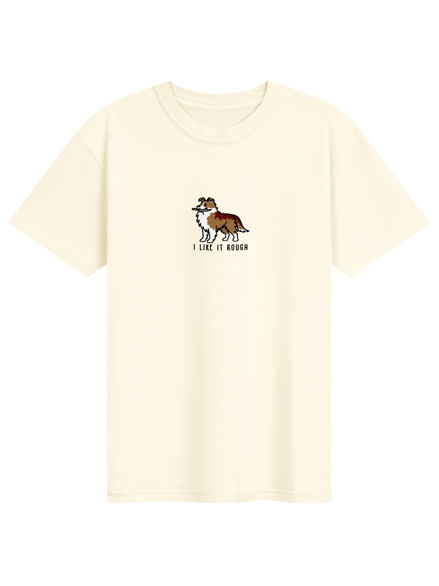 I Like It Rough Funny Chibi-Style Embroidered T-Shirt for Rough Collie(Sable) Owners product image (109)