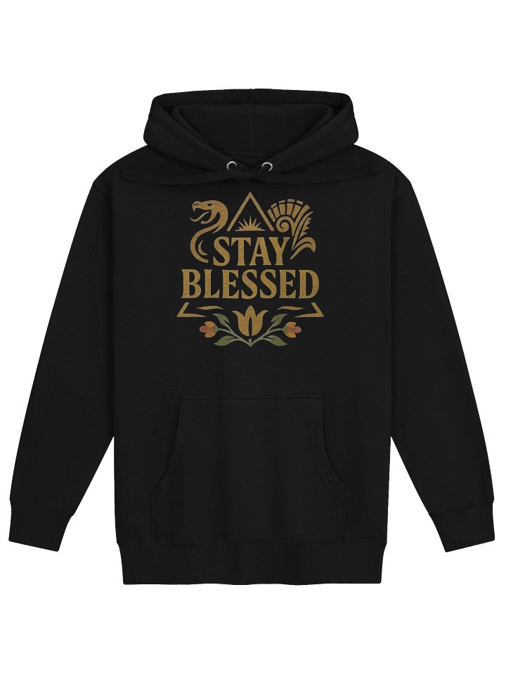"STAY BLESSED" Black & Gold Premium Hoodie — Luxury Streetwear product image (1)