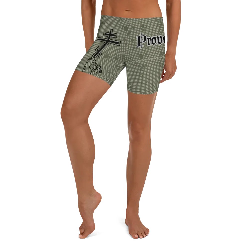 Faithful Camo: Proverb 3:25 Compression Shorts - Desert Night Camo product image (3)