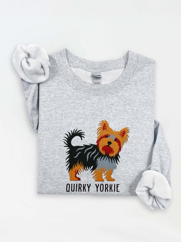 Quirky Yorkie Sweatshirt (Embroidered) of a Yorkshire Terrier(2) product image (1)