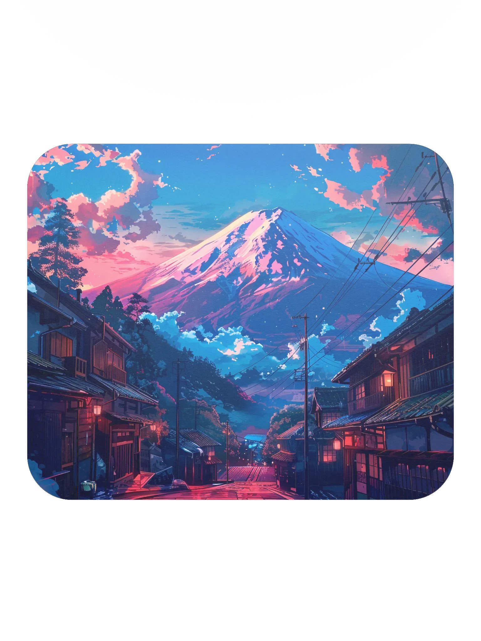 Mountain Village Anime Style Mouse Pad by Treasure Pie product image (2)