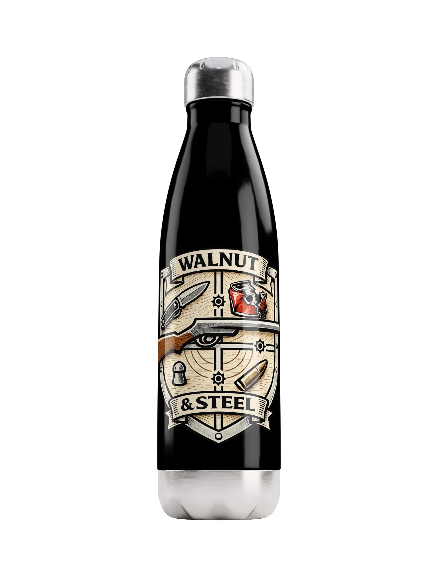 Stainless steel water bottle crest logo product image (2)