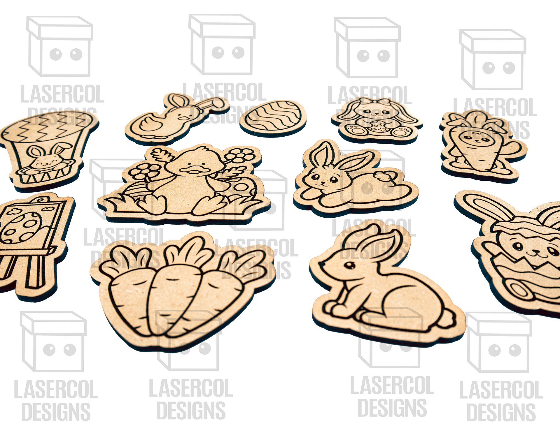 Easter Bunny Paint Kit DIY Cut Outs Set 2 - Laser Cut Files product image (10)