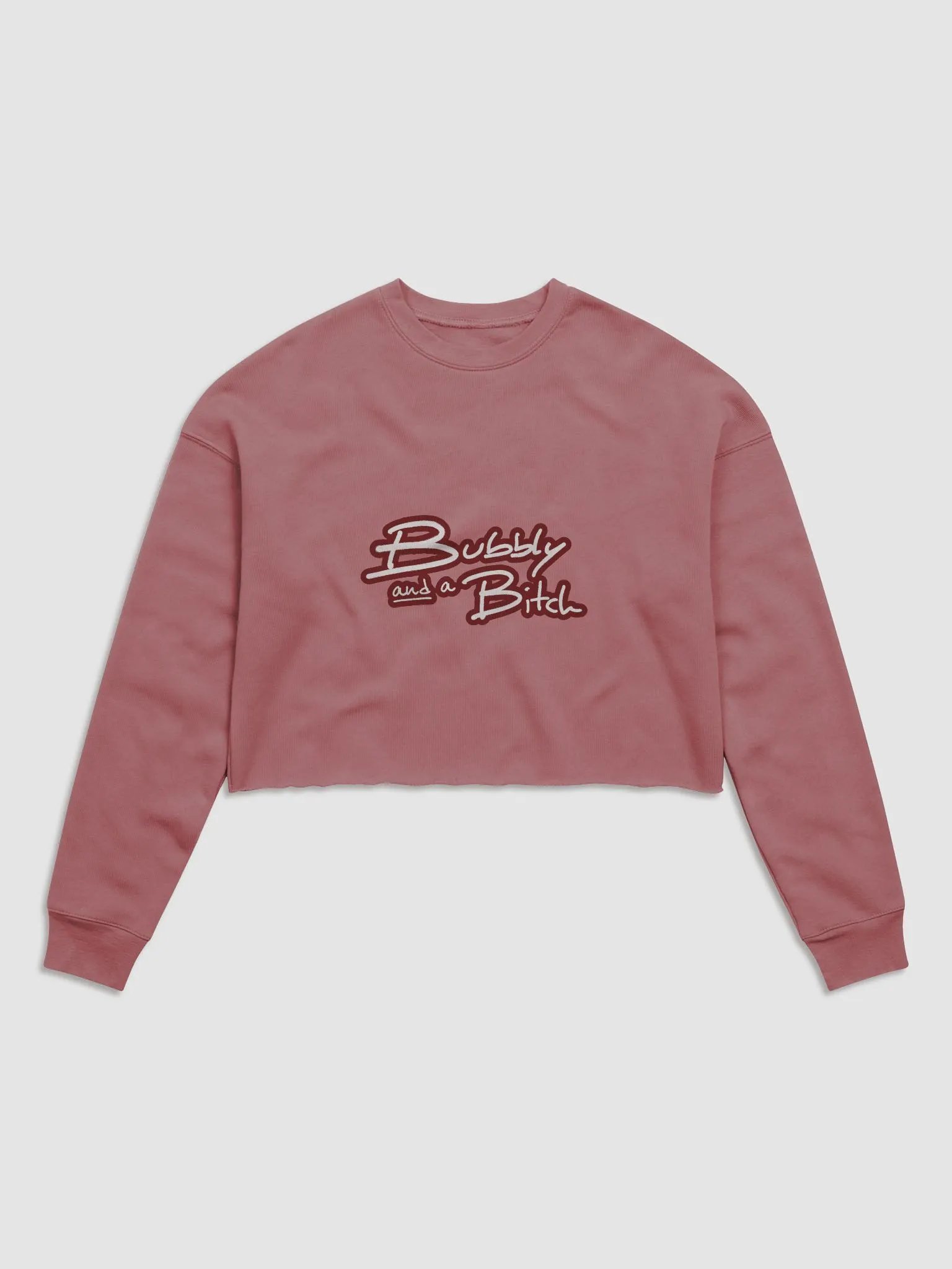Bubbly and a B*tch (lined design, #6D1616) Women's Fleece Crop Sweatshirt product image (18)