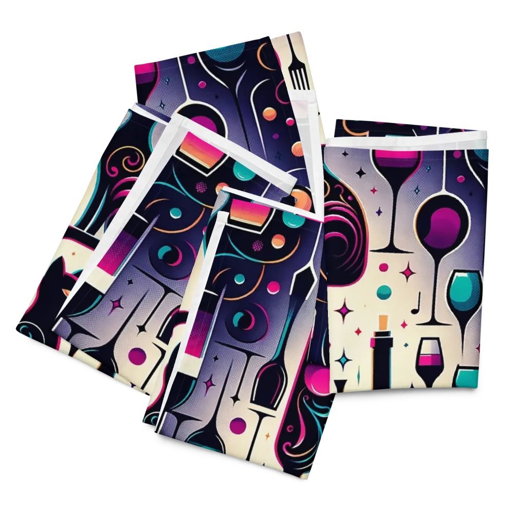 Cloth Napkin Set (4): Cats and Wine product image (4)