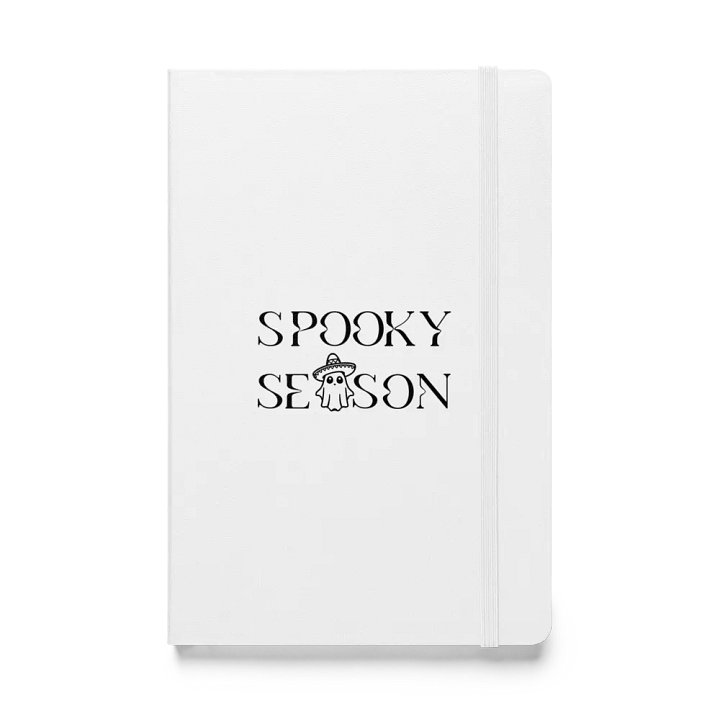 Spooky Season Sombrero Ghost Monochrome Hardcover Bound Lined Notebook product image (1)