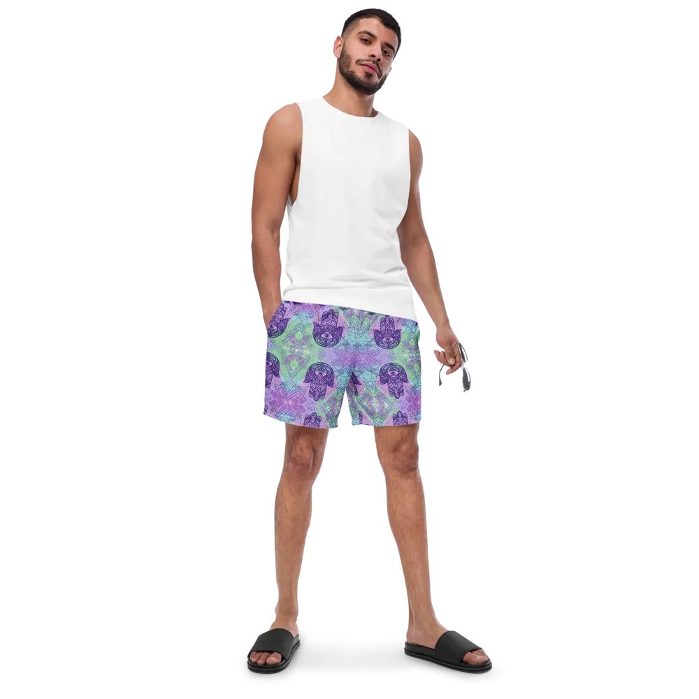 Mens Multicoloured Hamsa Hand Swim Shorts product image (6)