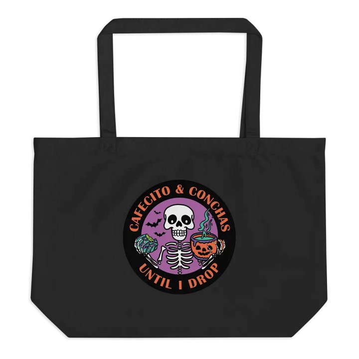 Cafecito and Conchas Halloween Skeleton Organic Cotton Tote product image (1)