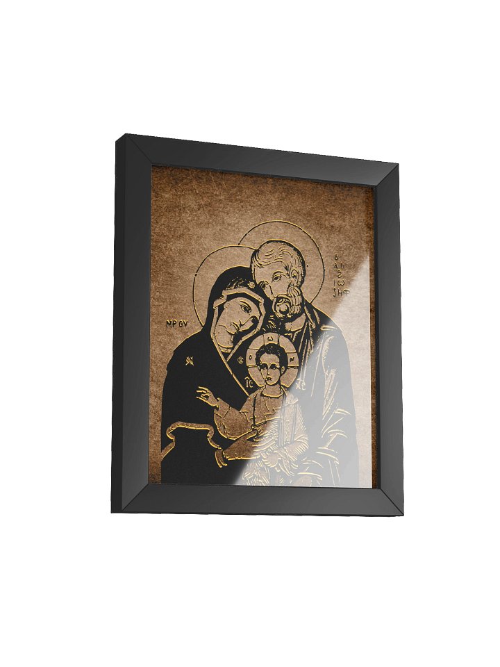 Holy Family Orthodox Icon – Divine Embrace Framed Matte Poster, Catholic Spiritual Wall Art Decor product image (2)
