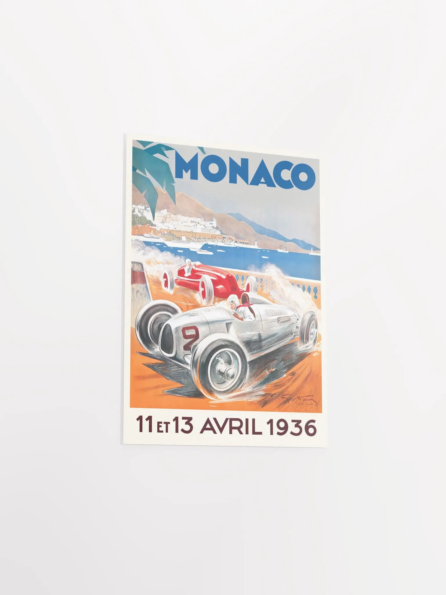 Monaco Vintage F1 Grand Prix, 1936 poster — Vintage Formula 1 poster, Monaco Grand Prix poster, retro travel poster product image (8)