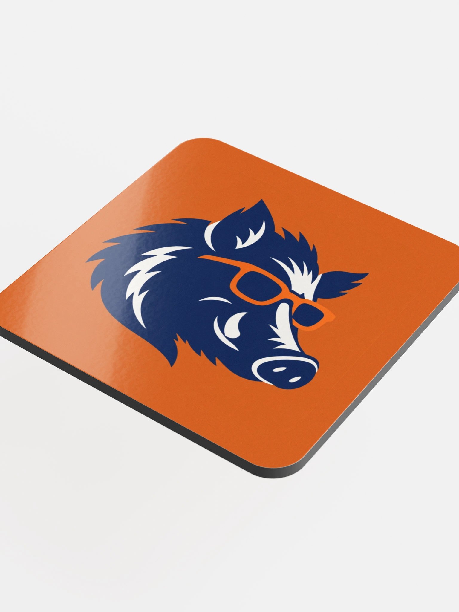 Curious Hog Orange Cork Coaster product image (4)