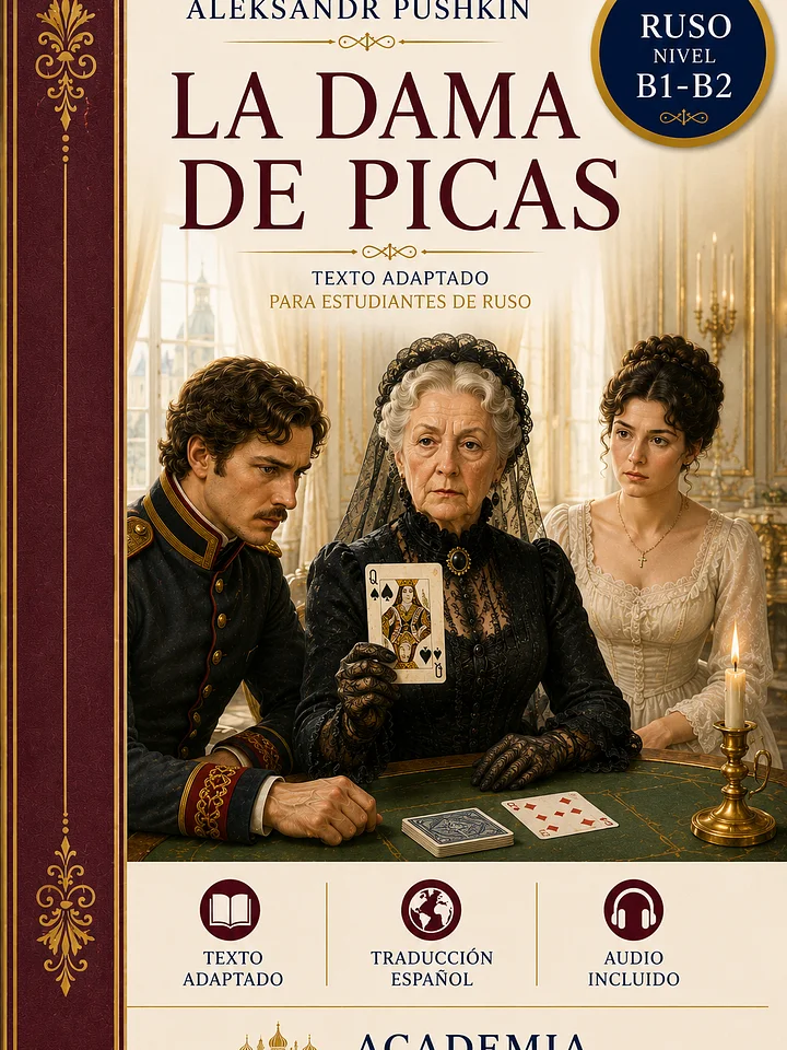 📘 La dama de picas — Aleksandr Pushkin (Ruso adaptado B1) product image (1)