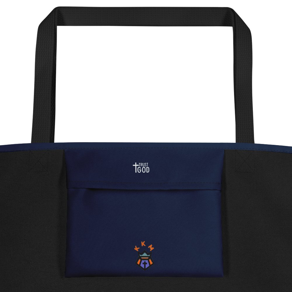 Trust God Tote Bag with Pocket - Blue product image (2)