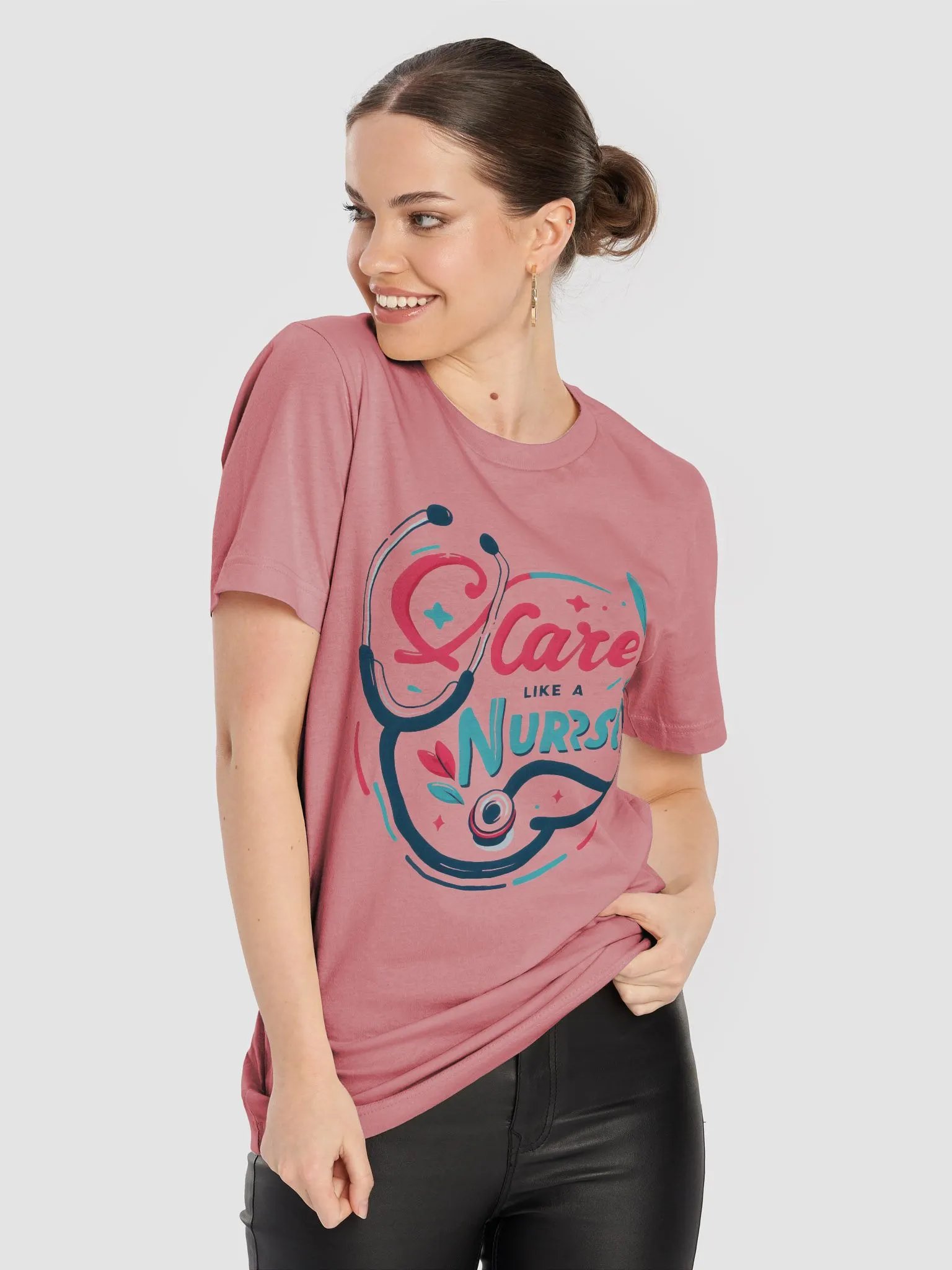 Nurse's Care Stethoscope Tee product image (86)
